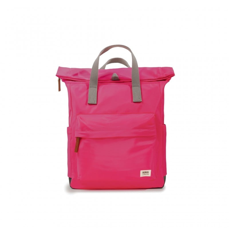 Roka London Canfield B Medium Sustainable Nylon Backpack In Pink